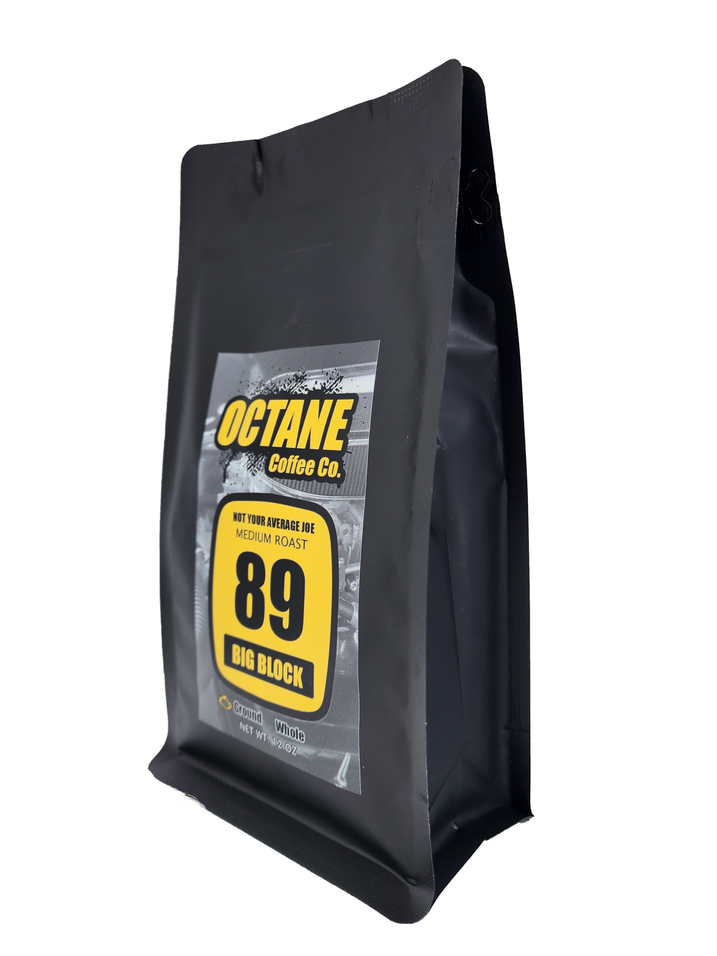 Octane Coffee Co. Not Your Average Joe - Medium Roast - Big Block - Ground Coffee 12oz - Side