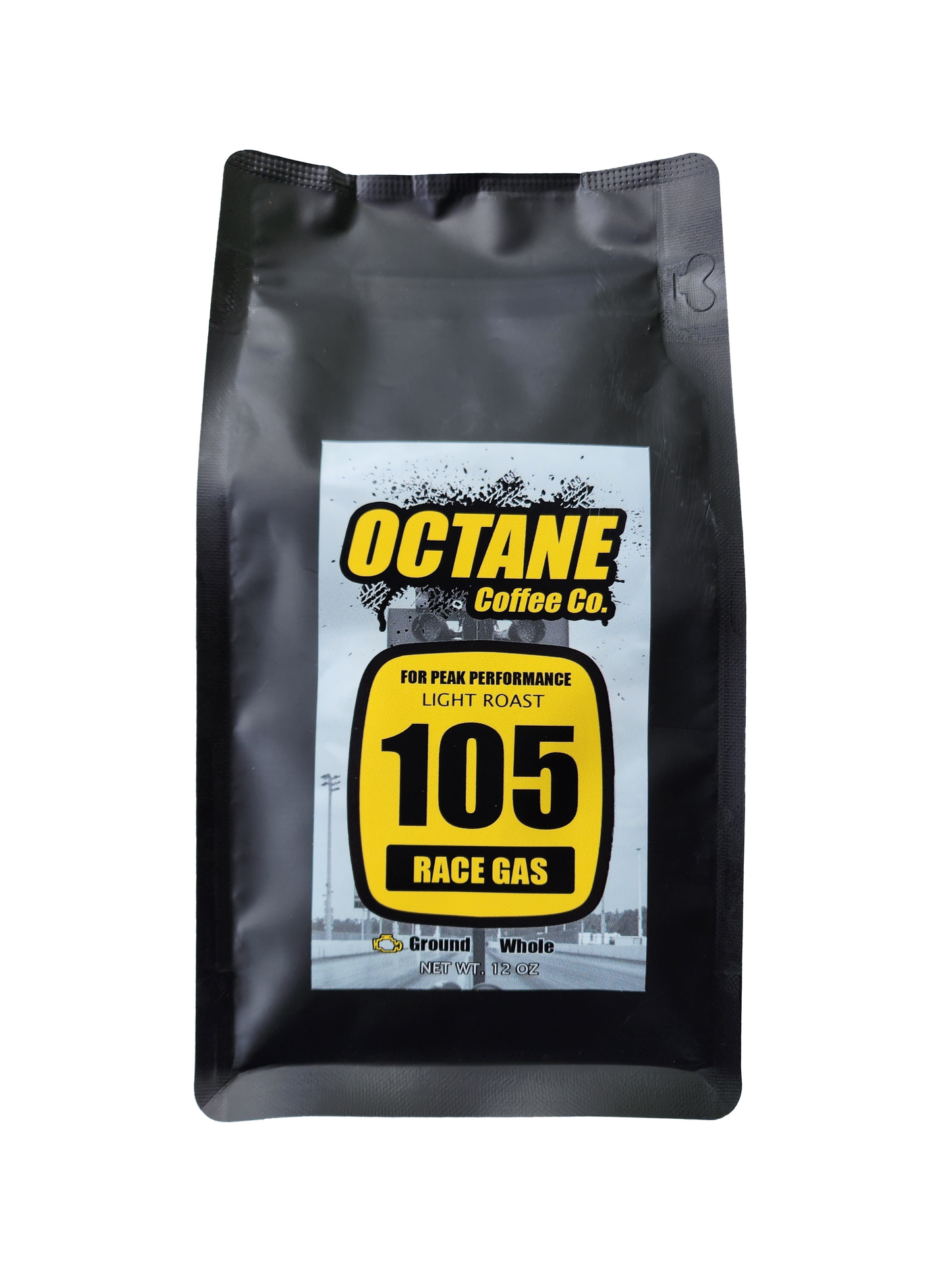 Octane Coffee Co. For Peak Performance - Light Roast - Race Gas - Ground Coffee 12oz - Front