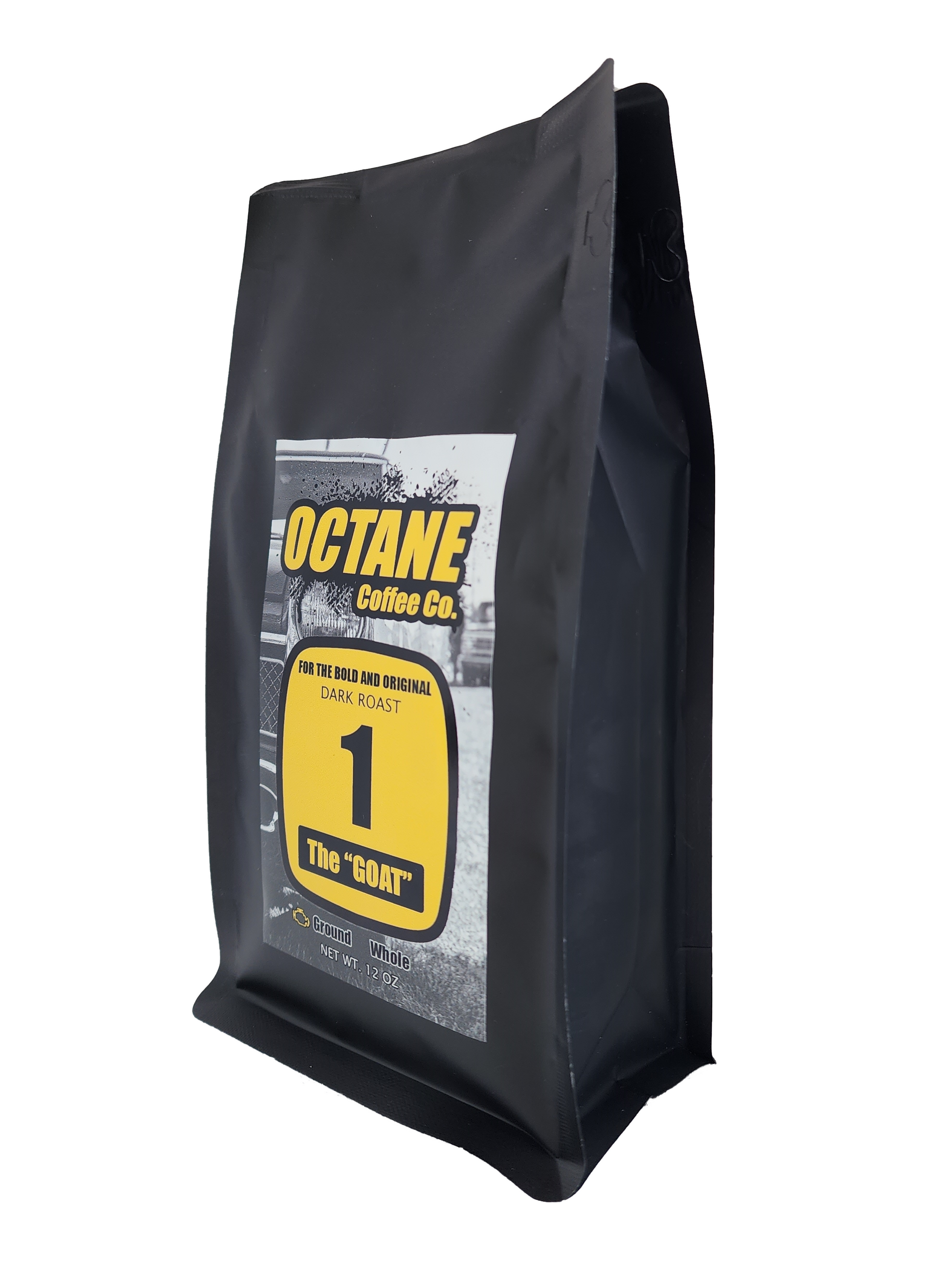 Octane Coffee Co. For the Bold and Original - Dark Roast - The GOAT - Ground Coffee 12oz - Side